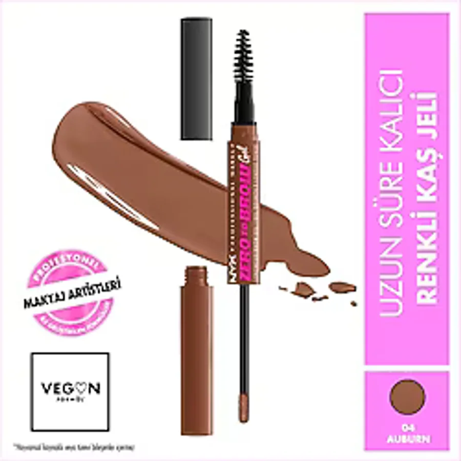 Nyx Professional Makeup Zero To Brow Uzun Süre Kalıcı Kaş Jeli - Auburn