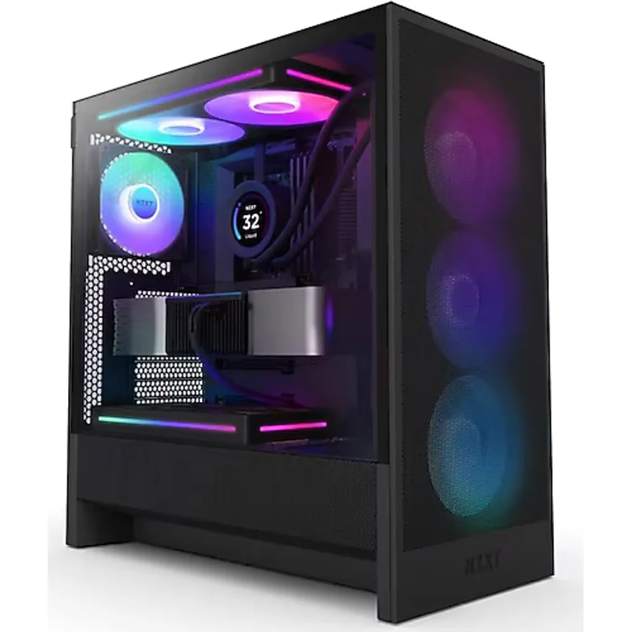NZXT H5 Flow 2024 CC-H52FB-R1 RGB Fanlı Siyah E-ATX Oyuncu Kasası