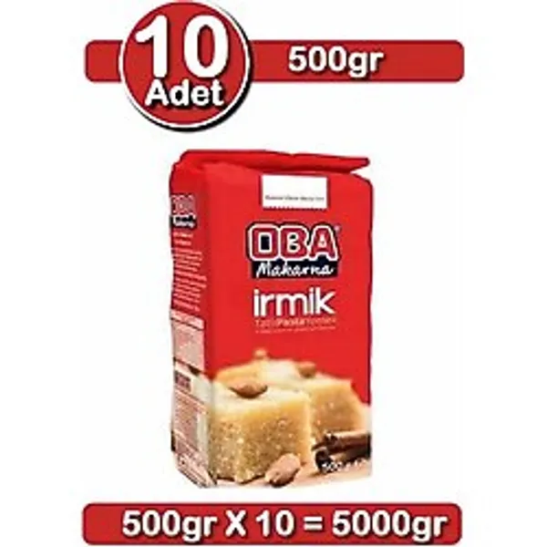 Oba Tatlılık İrmik 500 g x 10 Adet Helvalık - Şekerparelik