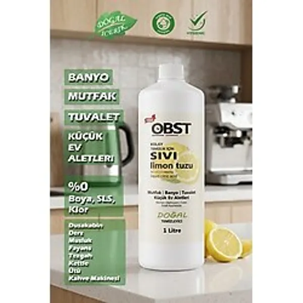 Obst Kolay Temizlik İçin Sıvı Limon Tuzu Mutfak Banyo Tuvalet Doğal Temizlik 1 Litre