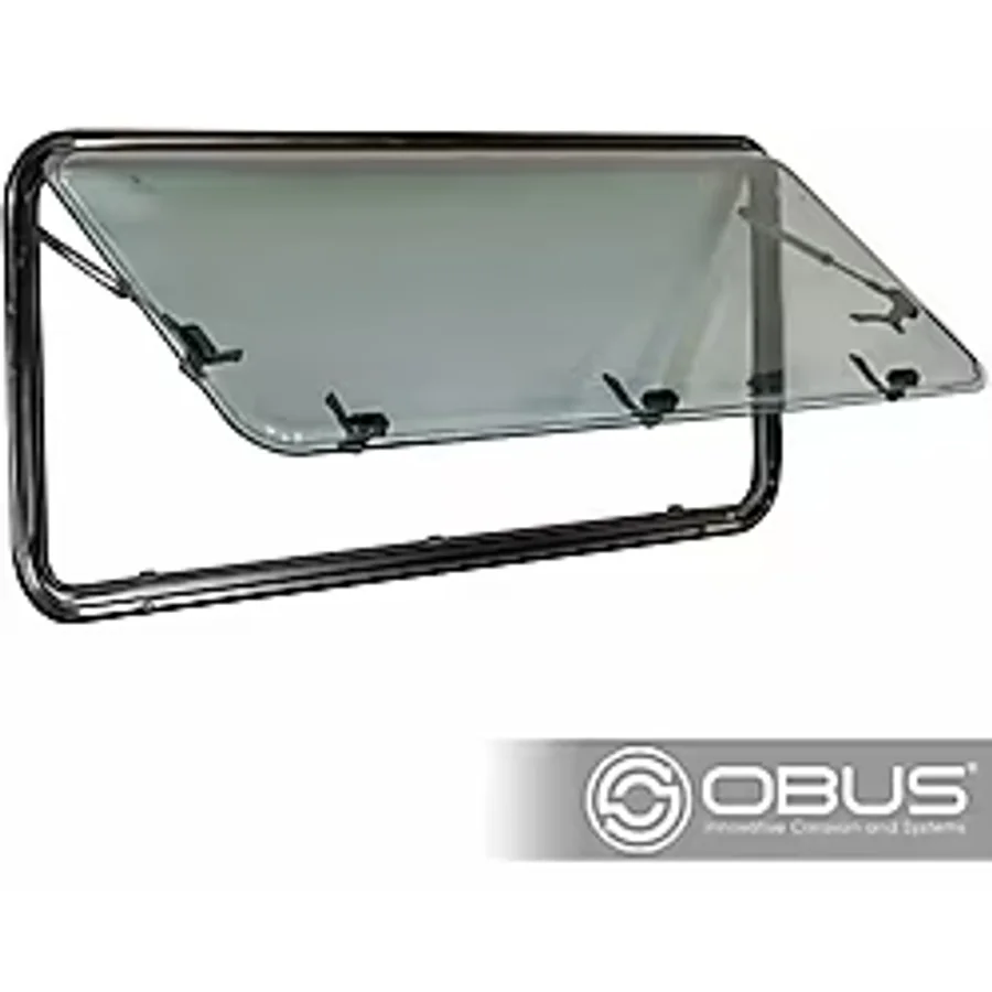Obus Karavan Berhimi 55X145CM Karavan Penceresi (Amortisörlü) Siyah Çerçeve