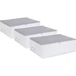 Ocean Home Textile 3lü Büyük Boy Gri Renk Stuff & Things Baza Altı Hurç Set