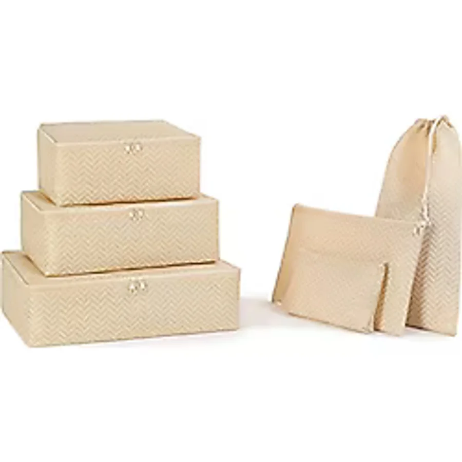 Ocean Home Textile 6Li Bej Baliksirti Bavul Ici Duzenleyici Set