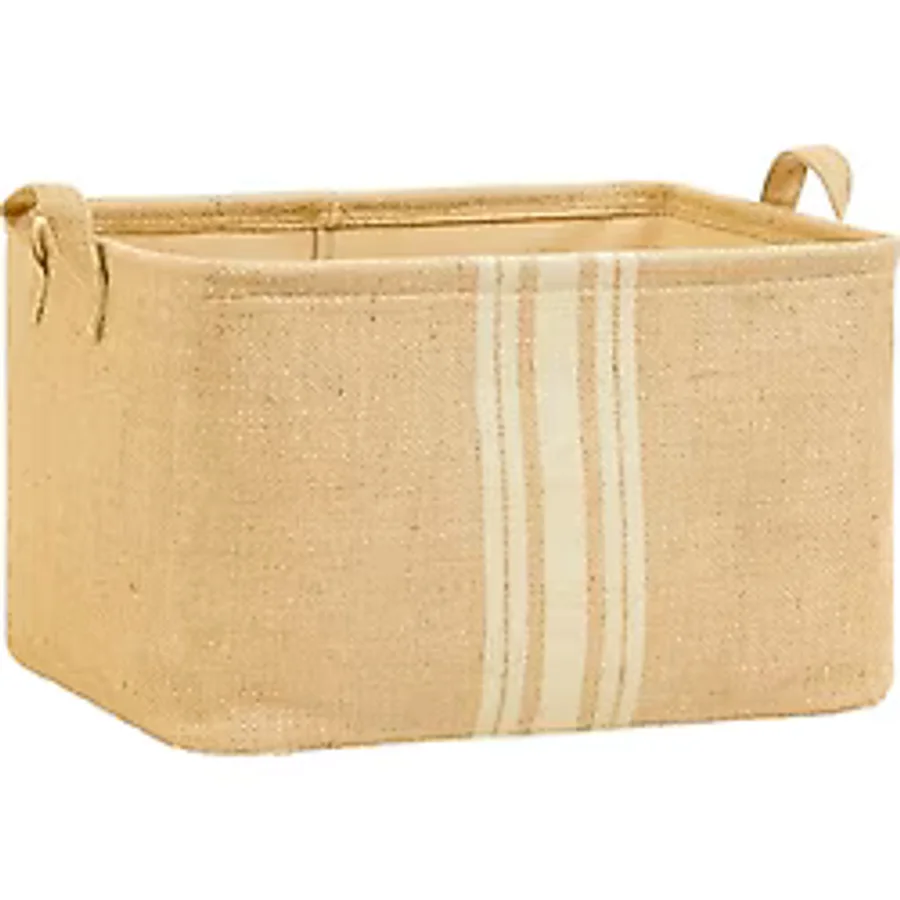 Ocean Home Textile Çizgili Jüt Sepet 42 x 31 x 25 cm