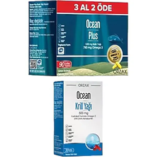 Ocean Krill Oil 500 Mg 30 Kapsül + Ocean Plus 3 Al 2 Öde 1200 Mg Balık Yağı 90 Kapsül 109338-1 - Genel