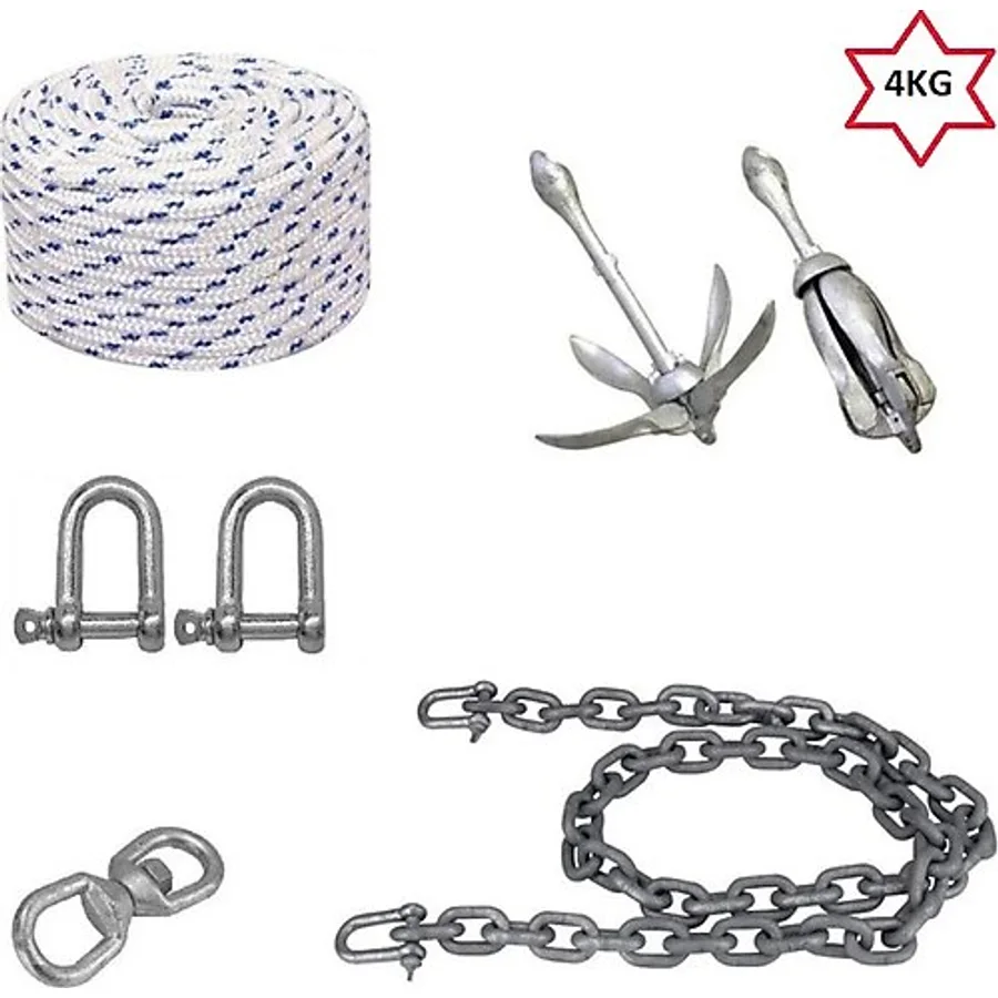 Ocean Marine Tekne ve Şişme Bot İçin Hazır Şemsiye Çapa ,Çıpa Seti 4 KG