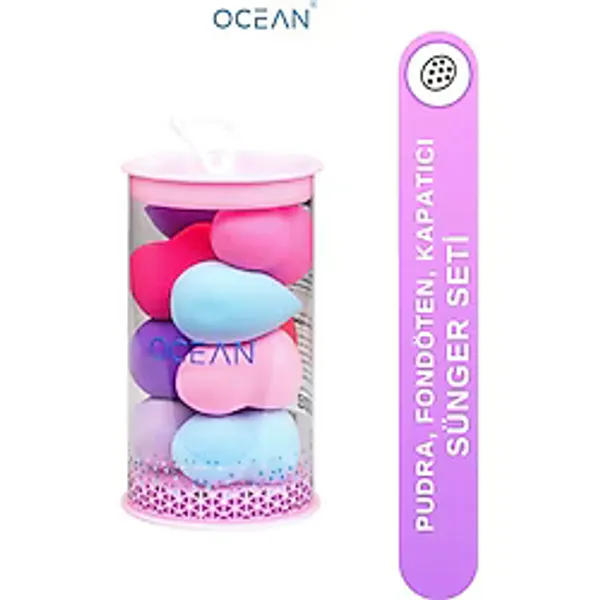 Ocean Silindir Pakette Makyaj Süngeri 10'lu Karışık Renk ASU-311