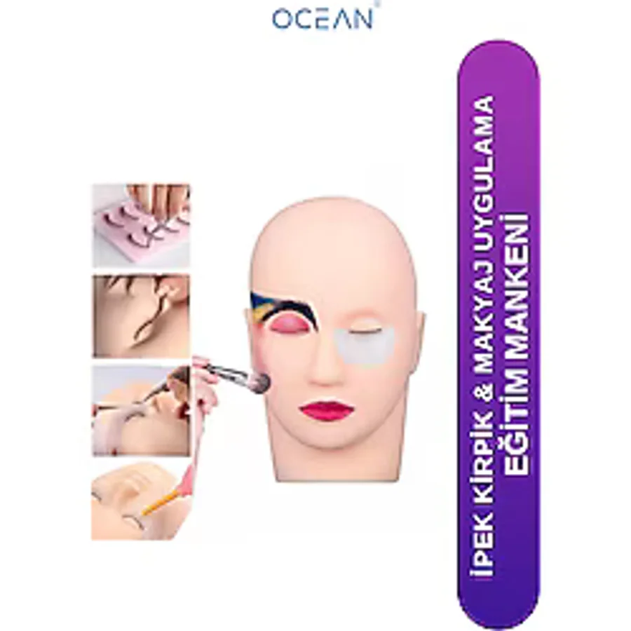 Ocean Yapay Manken Makyaj Uygulaması Ipek Kirpik Makyaj Eğitim