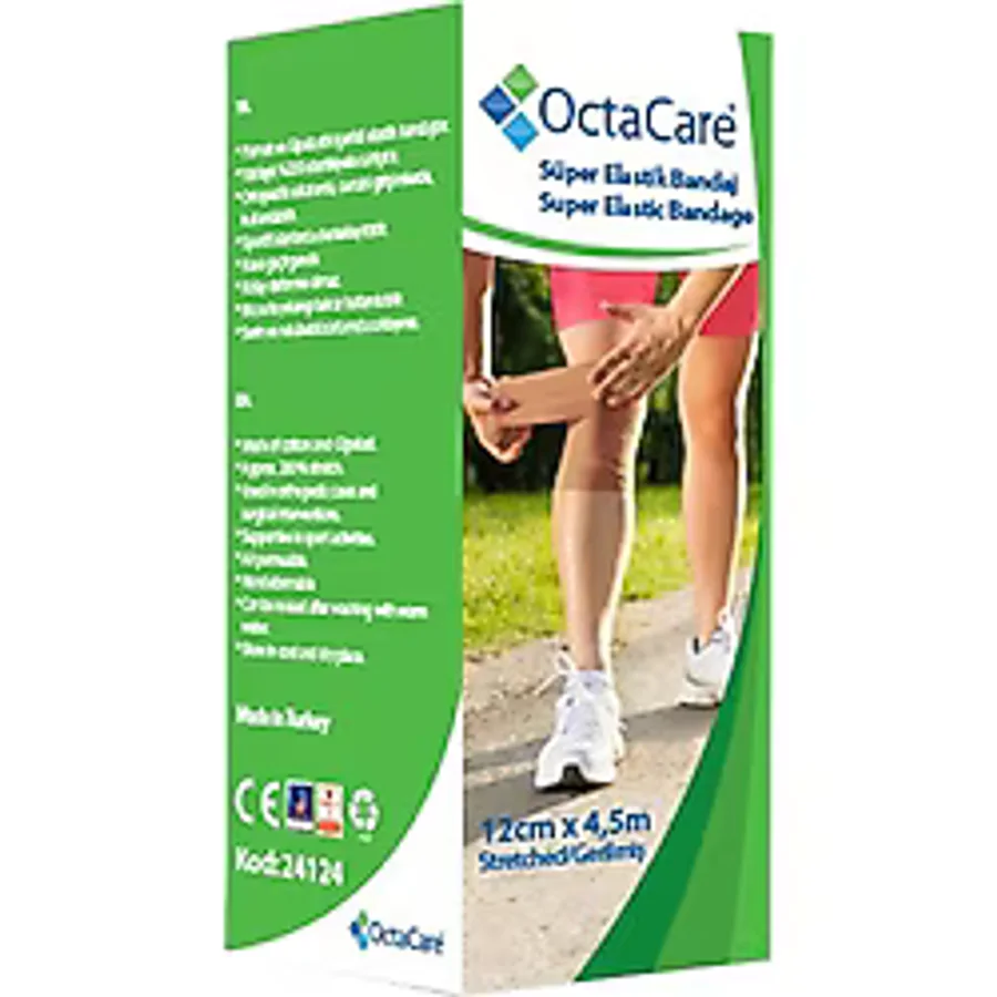 OctaCare 12cm x 4.5m Süper Elastik Bandaj