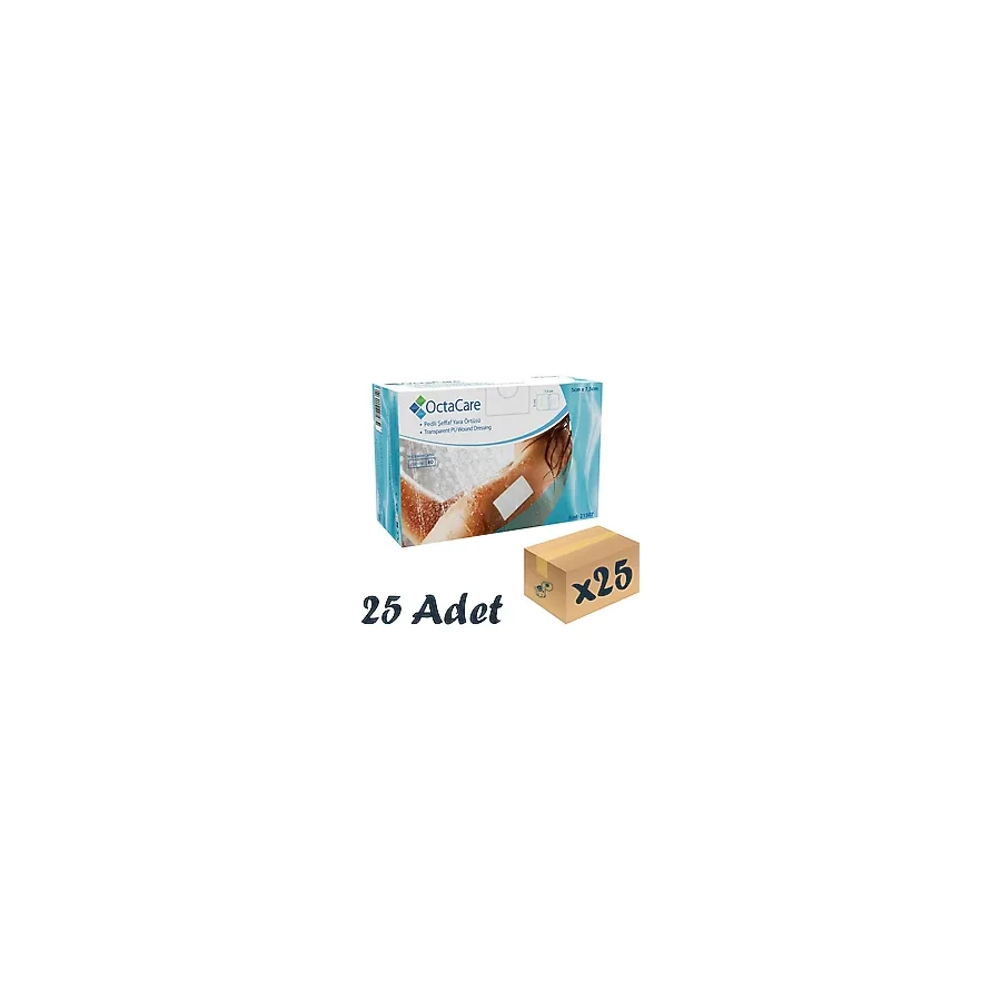 Octacare Şeffaf Pedli Su Geçirmez Yara Örtüsü 5 cm X 7,5 cm 25 Adet Steril Tekli Paket
