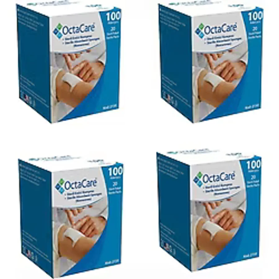 OctaCare Steril Emici Kompres Gazlı Bez 7,5cm x 7,5cm 100'lü 4 Paket