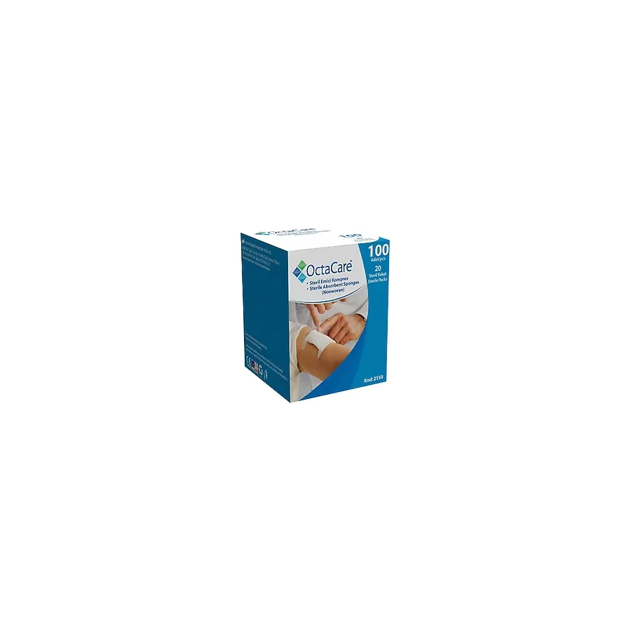 OctaCare Steril Kompres Gazlı Bez 7,5 x 7,5 cm 100'lü 5 Paket
