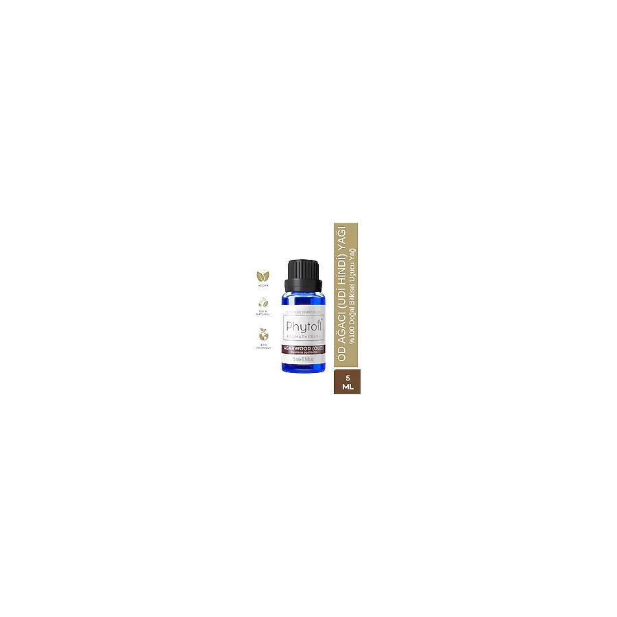 Öd Ağacı (Udi Hindi) Yağı Agarwood Oud %100 Saf ve Doğal Bitkisel Uçucu Yağ 5 Ml