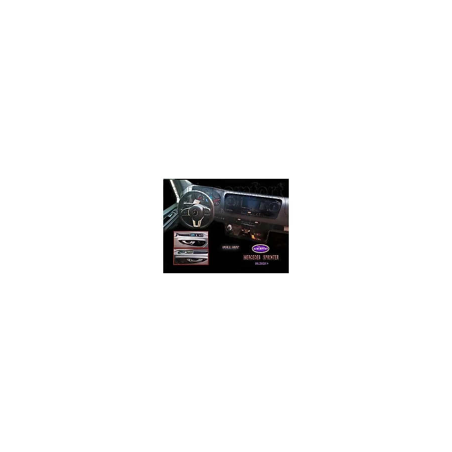 ODAC TUNING Sprinter 2020 Torpido, Trim, Konsol Kaplama, Maun Kaplama (Piano Black) Siyah