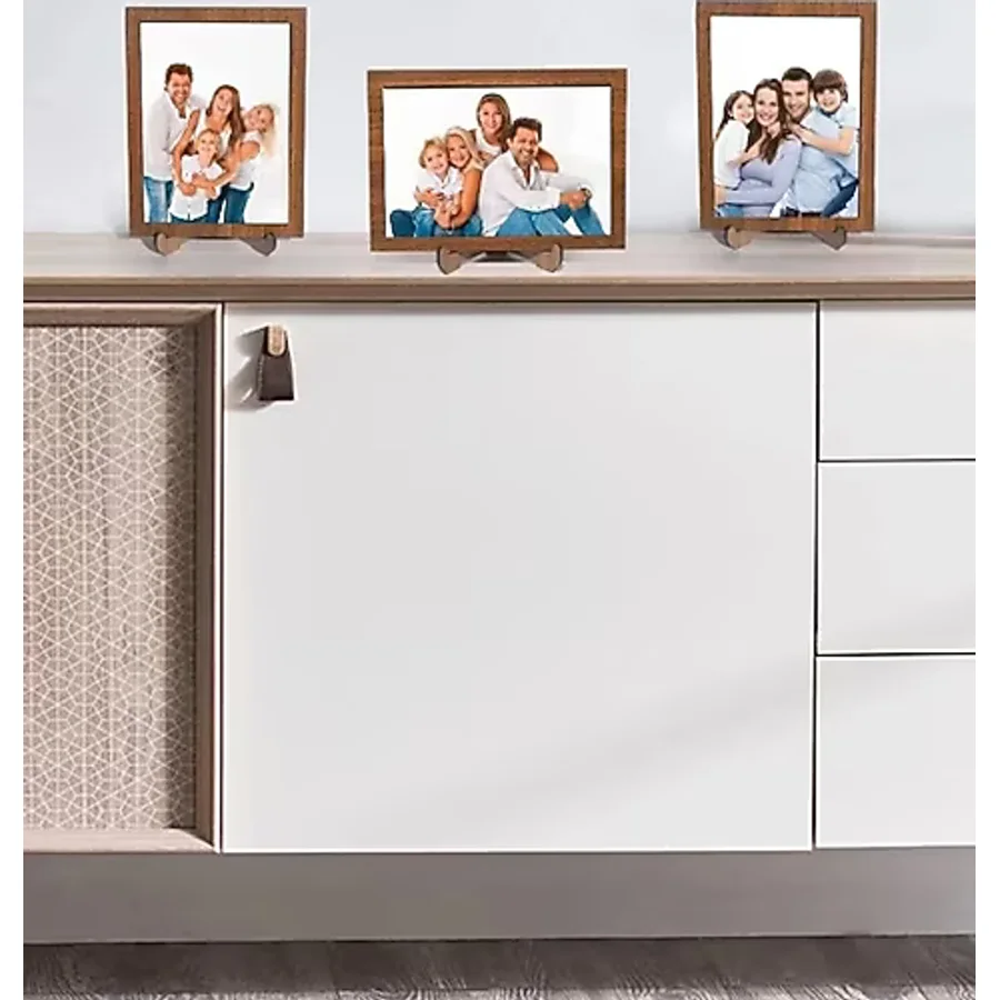 Odun Marketi 3 Adet Ahşap Ayaklı Resim Çerçevesi 13x18 Resme Uygun (camsız)
