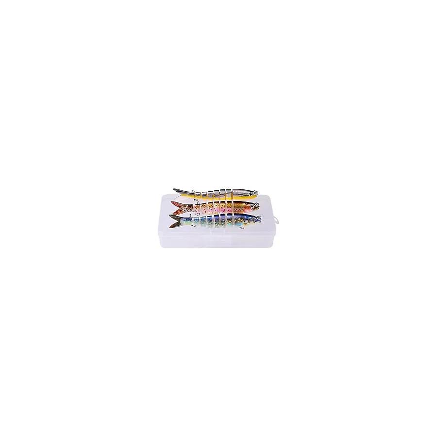OEM 3 Adet 8 Eklemli 3D Oynak Rapala Sahte Balık Yem Seti Tatlı ve Tuzlu Su Uyumlu Wobblers Swimbait