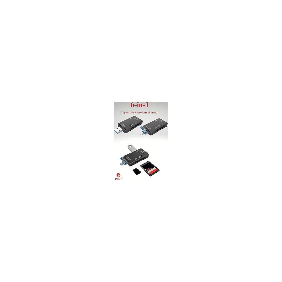 OEM 6 in 1 OTG USB kart okuyucu USB0,3 type-c/TF/SD hafıza kartı Laptop aksesuarları adaptörü