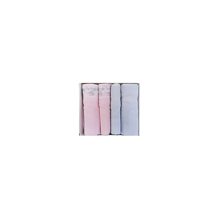 OFELYA A.GRİ-PEMBE BEST SET HAMAM TAKIMI