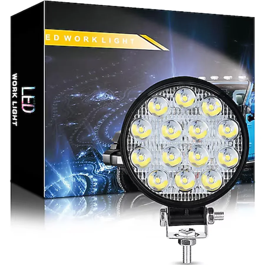 Off Road 14 Led 42 Watt Yuvarlak Traktör Tır Kamyon Tekne Sis Farı Projektör Çalışma Lambası