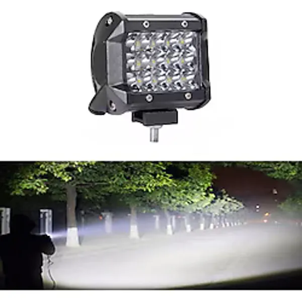 Off Road Led Lamba Delici Yayıcı Beyaz Kare Sis Farı Projektör 45W 12 Led Metal Arazi Çalışma Lambası 1 Adet