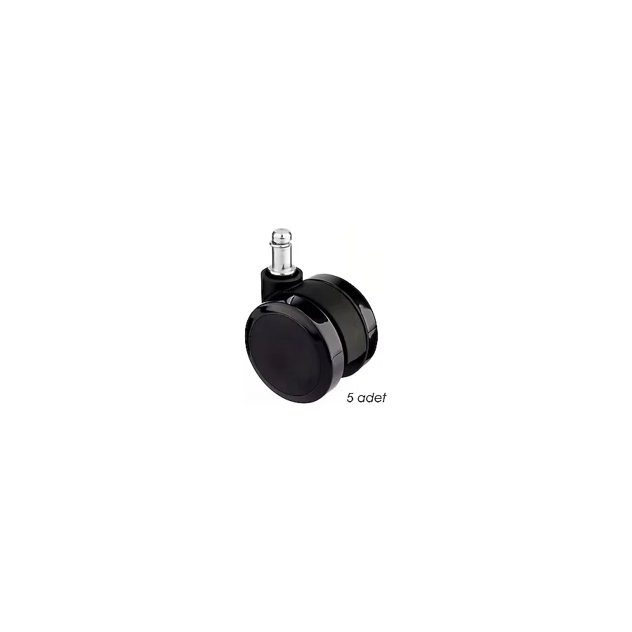 Ofisbazaar Yedek Sandalye Tekerleği 60 mm 5'li Paket Siyah