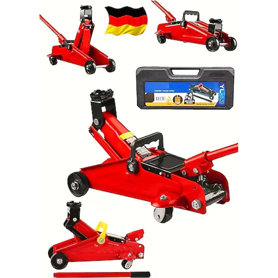 OG GERMANY STEEL ALMAN 2.5 Ton Arabalı Tekerlekli Hidrolik Timsah Kriko ÇANTALI MAX 380 MM KALDIRMA 3 YIL GARANTİ