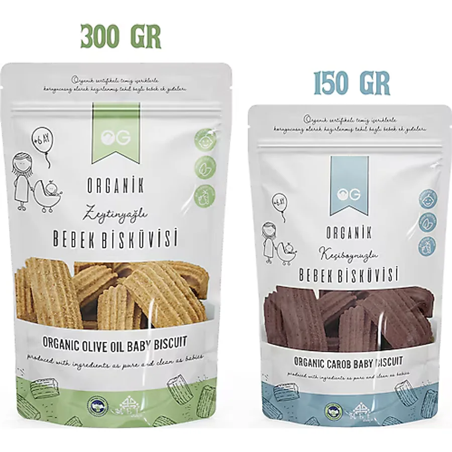 OG Natural Organik Keçiboynuzlu ve Zeytinyağlı Bebek Bisküvi Seti