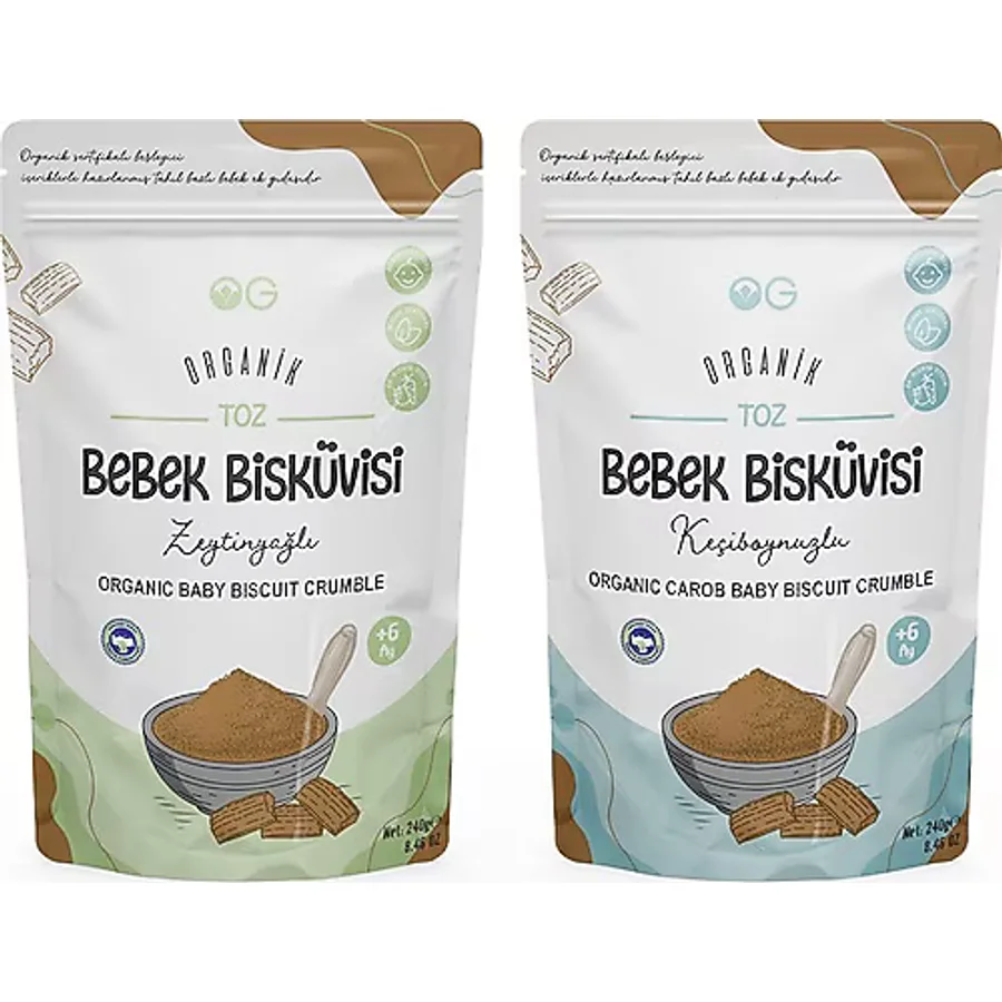 OG natural Organik Keçiboynuzlu Ve Zeytinyağlı Bisküvi Tozu Seti +6 Ay