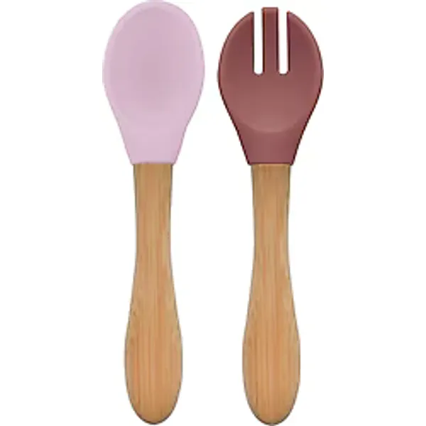 OİOİ Mama Kaşık Çatal Seti Pinky Pink-Velvet Rose
