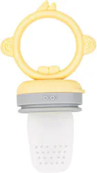 OİOİ Silikon Püre Meyve Sebze Emziği Mellow Yellow-Powder Grey