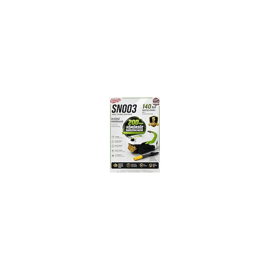 okaoda SN003 Güçlü su basıncı, 200 stator motor, su basınç göstergesi, kömürsüz indüksiyon motoru.