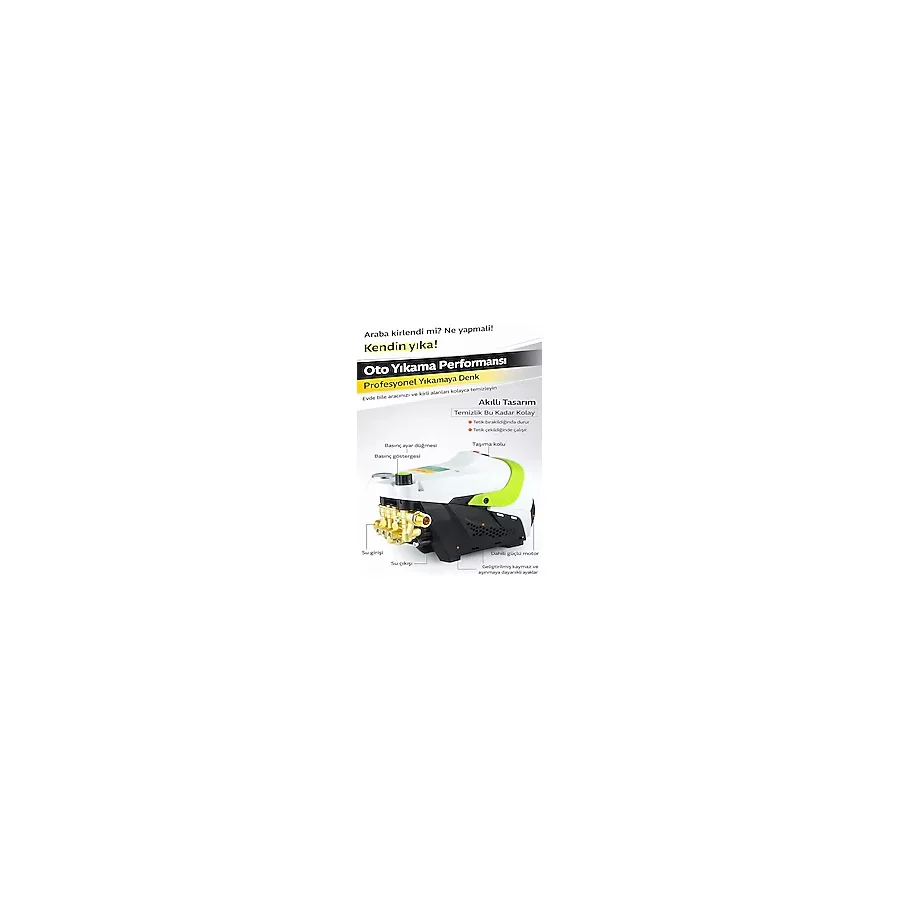 Okaoda Sn003 Güçlü Su Basıncı, 200 Stator Motor, Su Basınç Göstergesi, Kömürsüz İndüksiyon Motoru. 145bar