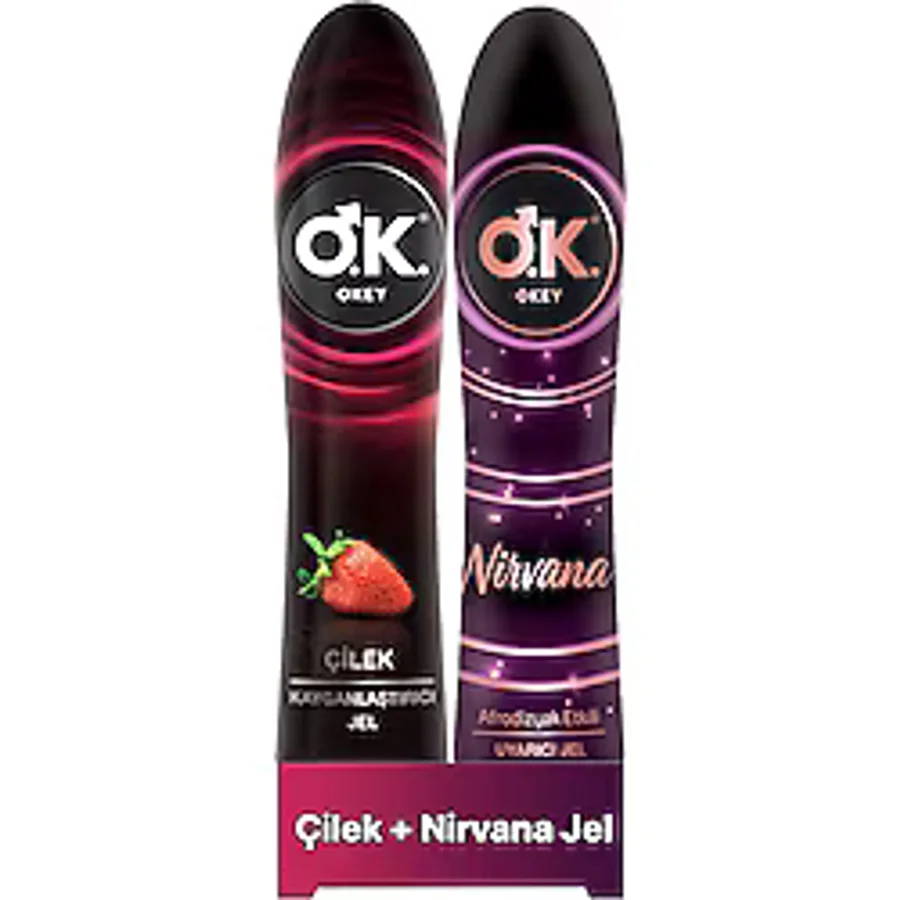 Okey Çilek Kayganlaştırıcı Jel 100 ML + Okey Nirvana Uyarıcı Jel 100 ML