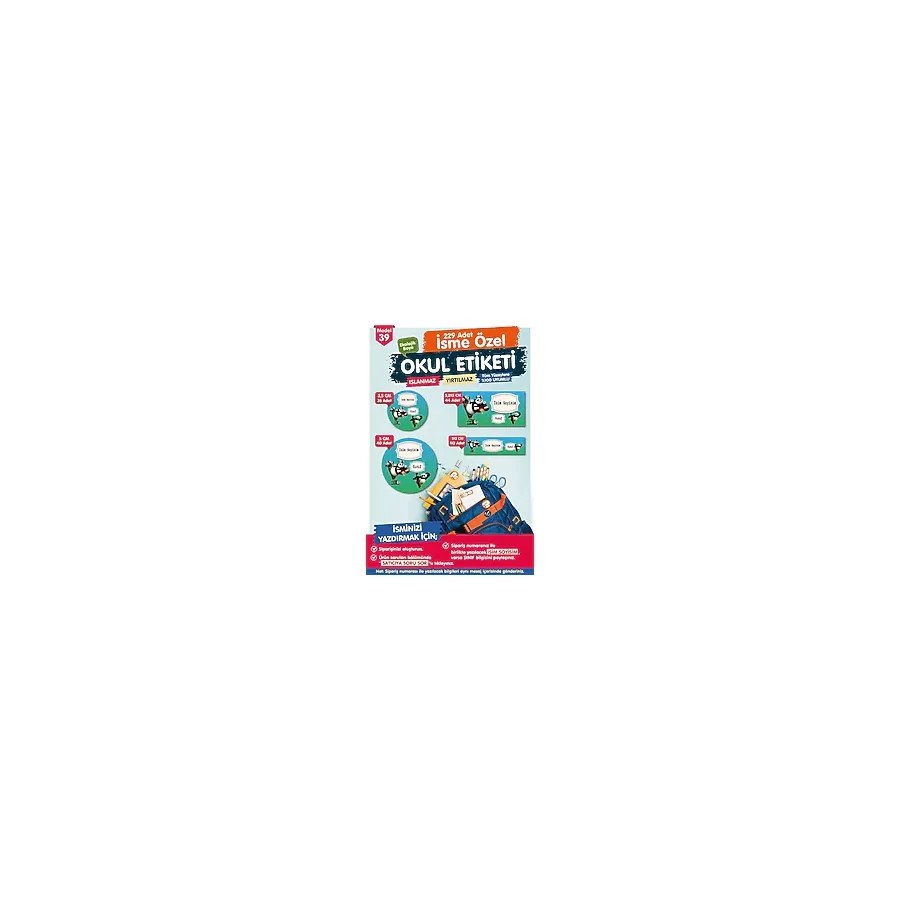 Okul Etiketi Kung fu Panda Kalem Defter Etiketi Özel İsim Yazılabilen Etiket Seti - İsim Etiketi-T567-OE39