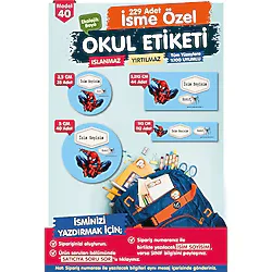 Okul Etiketi Spider Man Örümcek Adam Kalem Defter Etiketi Özel İsim Yazılabilen Etiket Seti - İsim Etiketi-T568-OE40