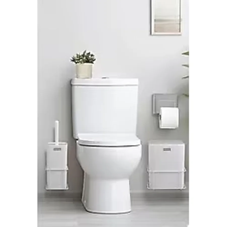 Okyanus Home Beyaz Eko Magic Askılı Kare Mina 2'li Wc Kova ve Fırça Seti