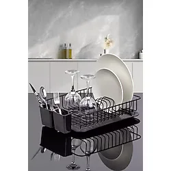 Okyanus Home Metal Tek Katlı Modern Tabaklık - Bulaşıklık