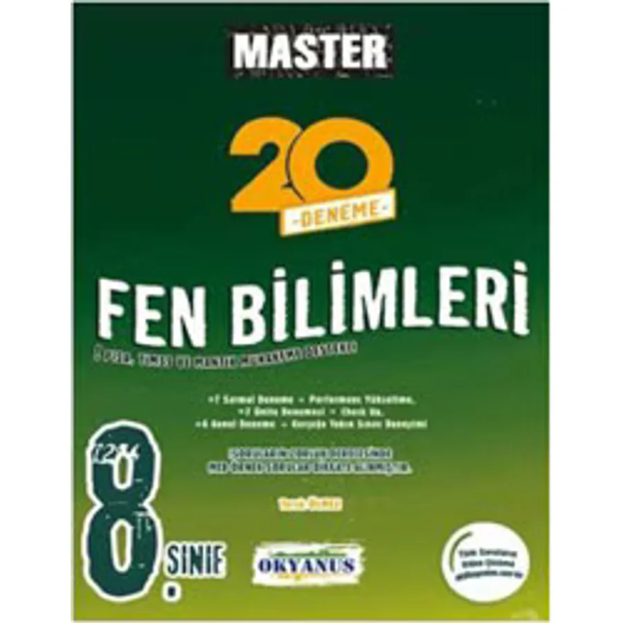 Okyanus Yayıncılık 8. Sınıf LGS Fen Bilimleri Master 20 Denemesi