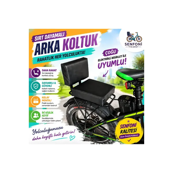 OLA Elektrikli Bisiklet Deri Koltuk, Bisiklet Koltuk, Elektrikli Bisiklet Sele, Bisiklet Arka Koltuk