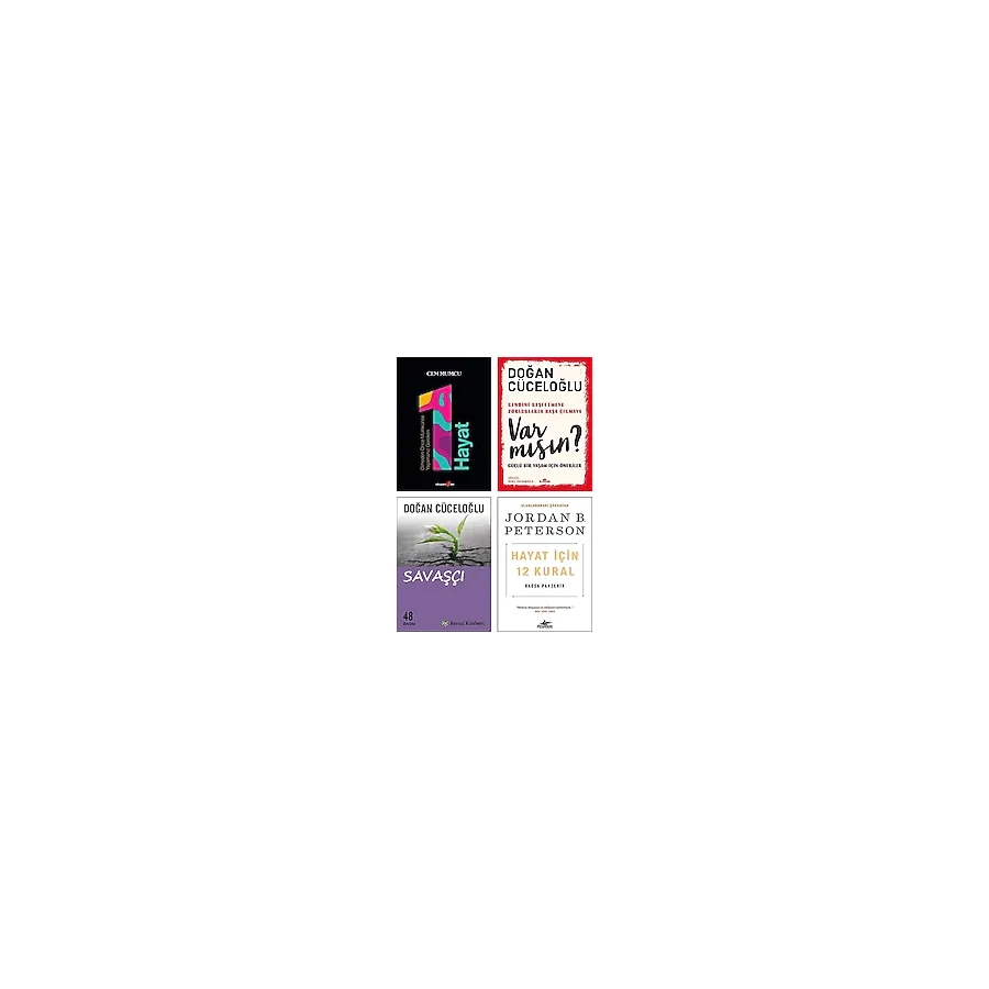 Ölmeden Önce Mümkünse Yaşamanız Gereken 1 Hayat (Cem Mumcu) + Var mısın? (Doğan Cüceloğlu) + Savaşçı + Hayat İçin 12 Kural (Jordan B. Peterson) / 4lü Kişisel Gelişim Kitapları Seti