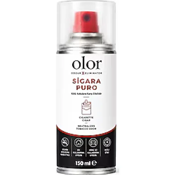 Olor Koku Sigara Puro Kötü Koku Giderici Sprey 150 ml Oda, Araç ve Ortam Kokusu Giderici