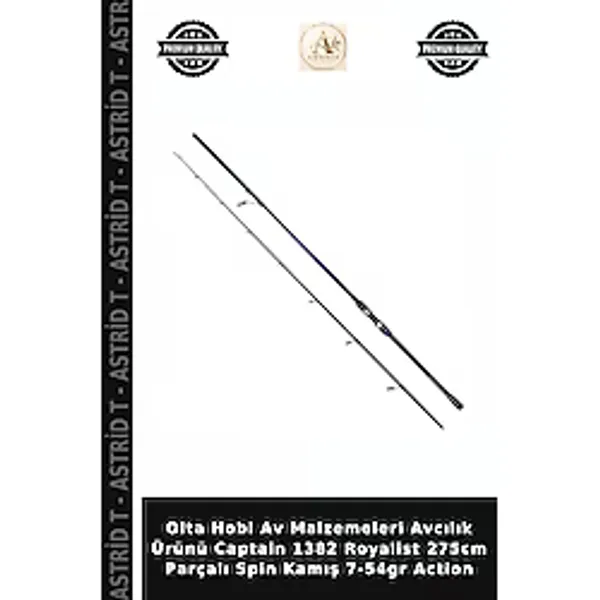 Olta Hobi Av Malzemeleri Avcılık Ürünü Captain 1382 Royalist 275CM Parçalı Spin Kamış 7-54GR Action - Standart