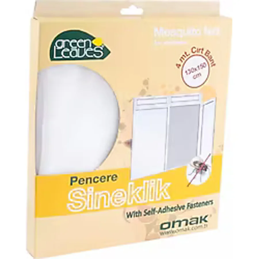 OMAK Geniş Pencere Sinekliği Sinek Böcek Tülü Kendinden Yapışkanlı Cırtlı Sineklik 130x150 Cm