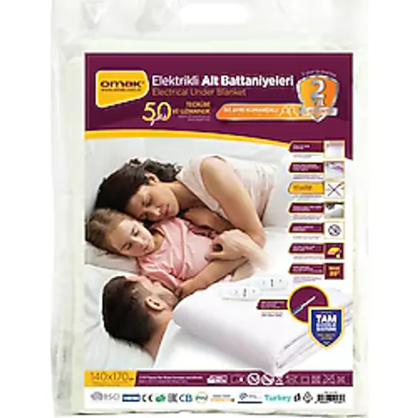 Omak Kıng Cotton Omak Ikiz Kumandalı Battal Boy Elektrikli Battaniye 140X170 - 1 x 32 x 27 cm - Beyaz