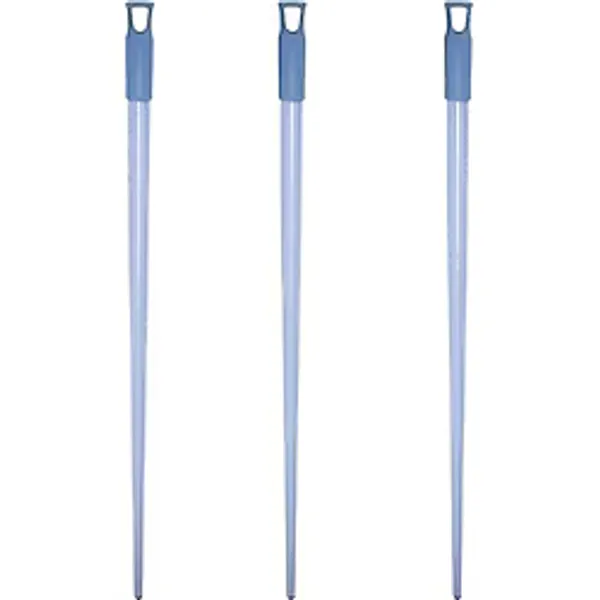 Omeyva Kaplamalı Alüminyum Metal Vidalı Çizgili Renkli Fırça Faraş Süpürge Çeksil Sap Sapı - 120 Cm. - 3 Adet
