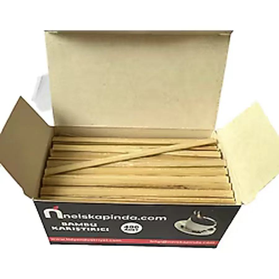 Omeyva Organik Tahta Ahşap Bambu Çay Kahve Karıştırıcı Çubuk - 10 Cm. - 400 Adetlik 1 Paket