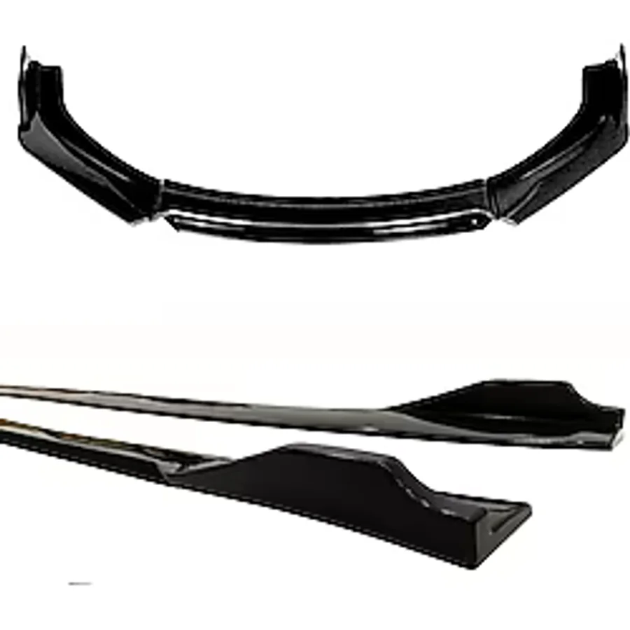 Omg Oto Honda Civic Fc5 2016-2021 Siyah Şeritli Ön Lip Ve Yan Marşpiyel Seti Piona Black