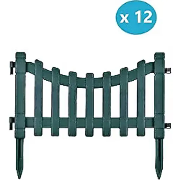Omnipazar Irk-Sb105 Sarmaşık Plastik Bahçe Dekorasyon Çiti 12'Li Set Yeşil