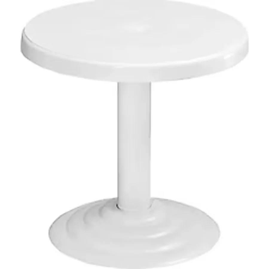 Omnipazar Mt-Gf401 Beyaz Spark Bahçe Balkon Kısa Sehpa Ø50 Cm