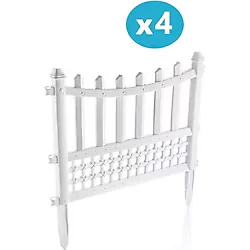 Omnipazar SY-5998 Elite Plastik Dekoratif Bahçe Çiti 4'lü Set 60X55 cm Beyaz